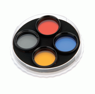 Lunar and Planetary Eyepiece Filter Set - 1.25" #12, #21, #80A, #ND-96-0.3 filters